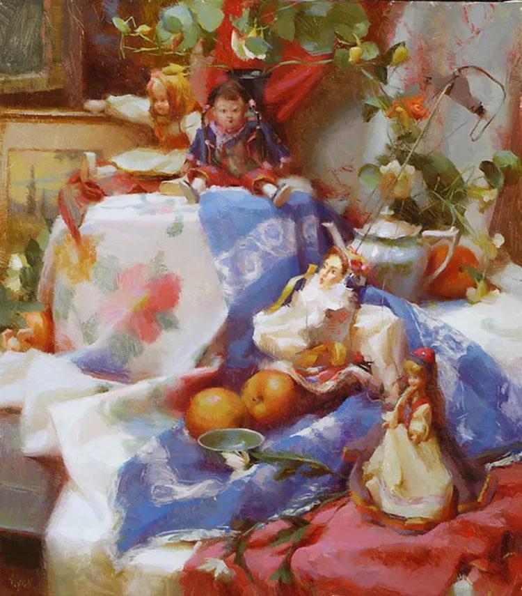 油画作品|好久没见过这么准的造型了,她的用色也超扎实!