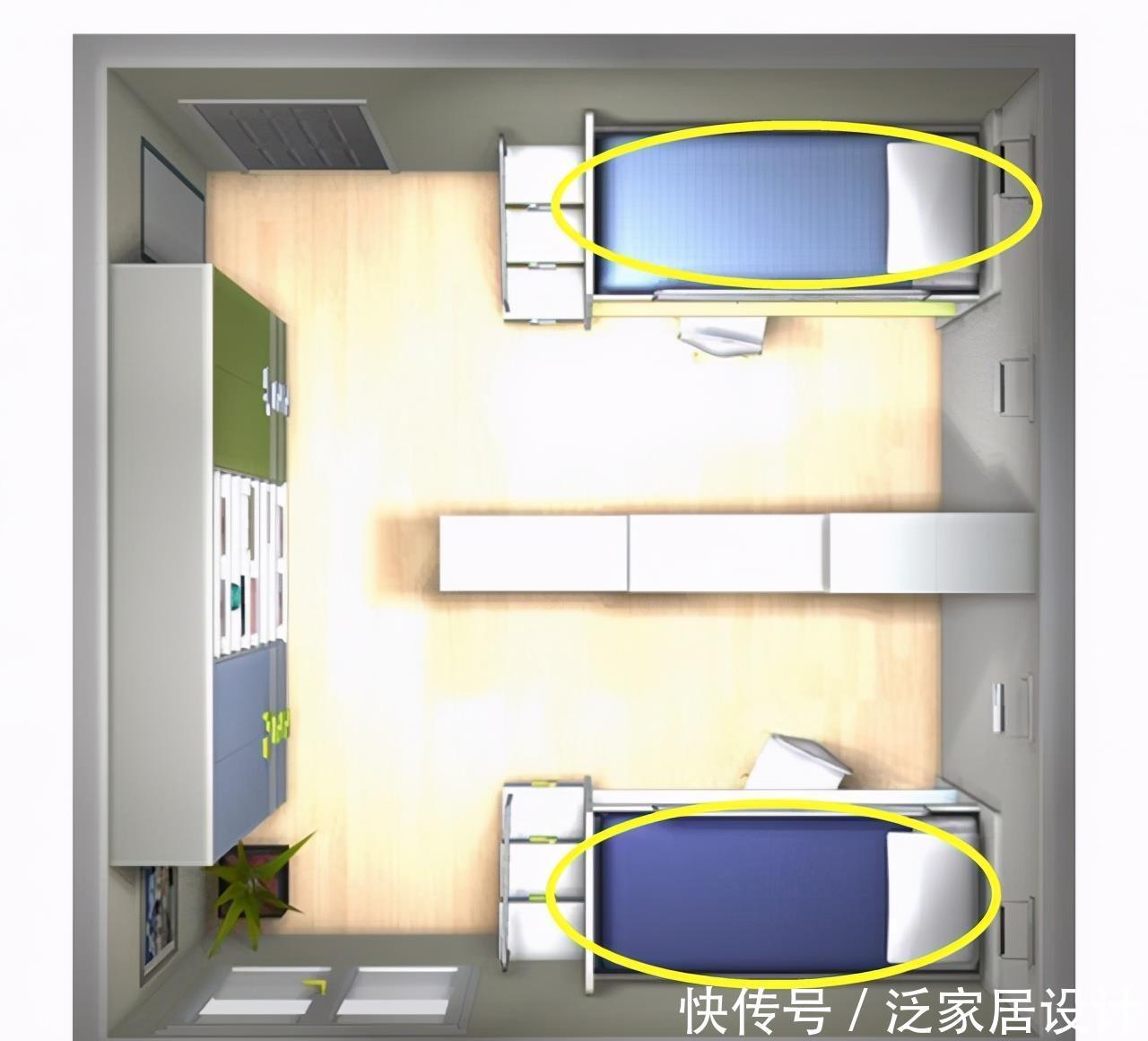 二胎家庭|二胎家庭不装上下铺了,一间房2张床独立摆放,3种布局更安全宽敞