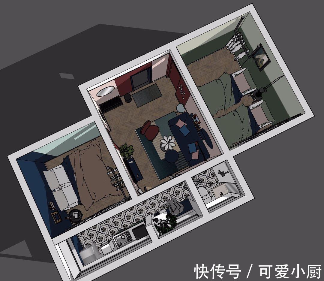 阳台|夫妻买下56㎡小两居,简约风装修色彩迷人又清新,一家四口真幸福