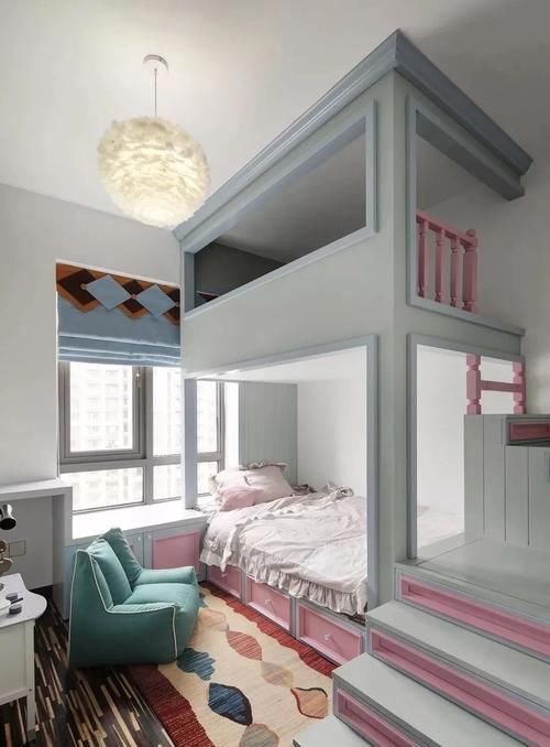 空间|孩子喜欢的双层高低床，不仅童趣满满，还是节省空间的能手！