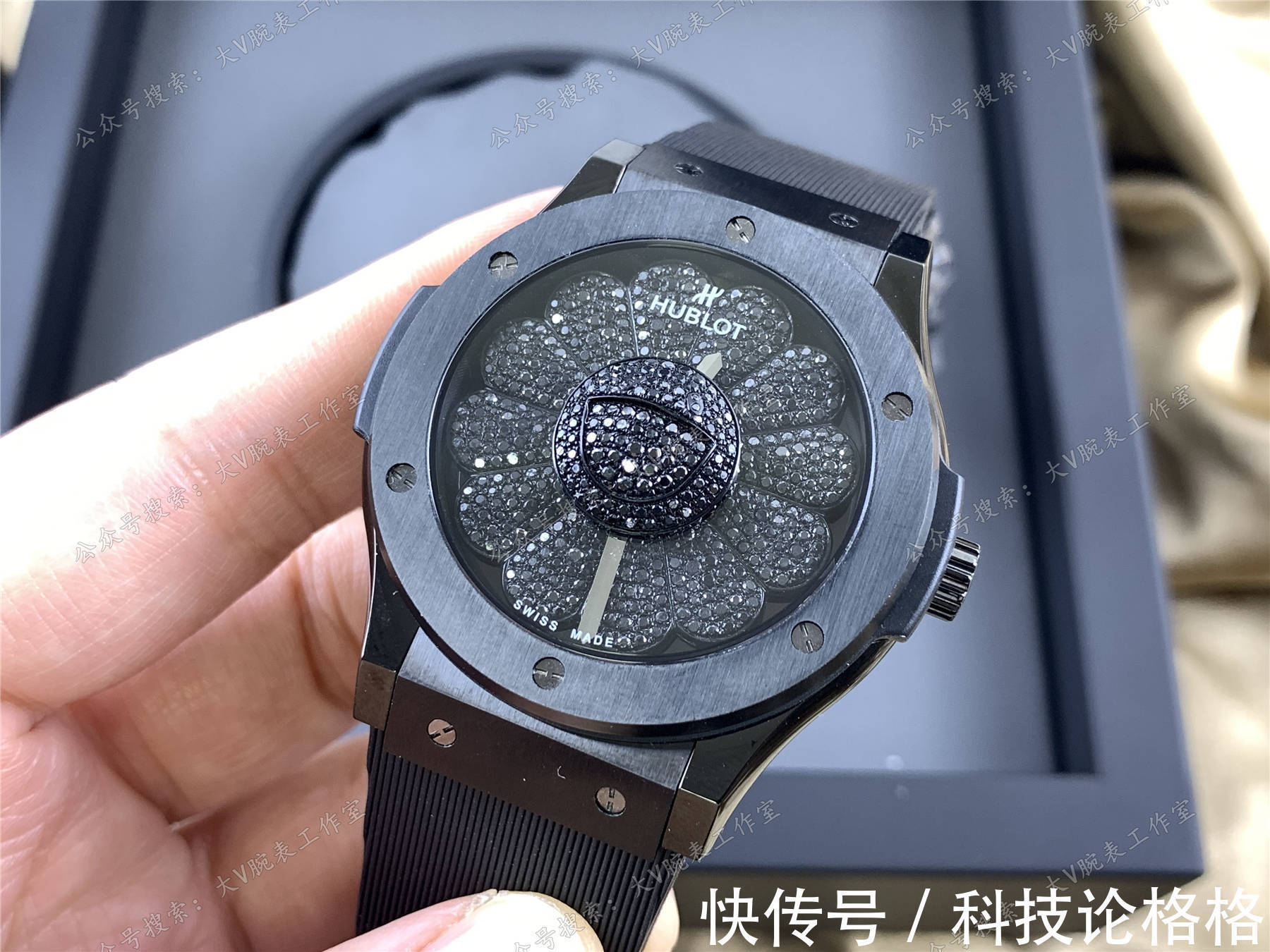 宇舶 村上隆宇舶太阳花后镶钻满钻可旋转太阳花腕表,后镶钻宇舶太阳花