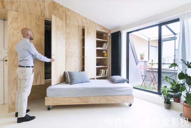 客房|才40公分,衣柜底部塞下一整张床,带滚轮好移动,省掉一间房多爽