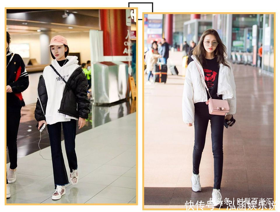 最近火了一种穿法卫衣+羽绒服,显高减龄,冬天这么穿太好看了
