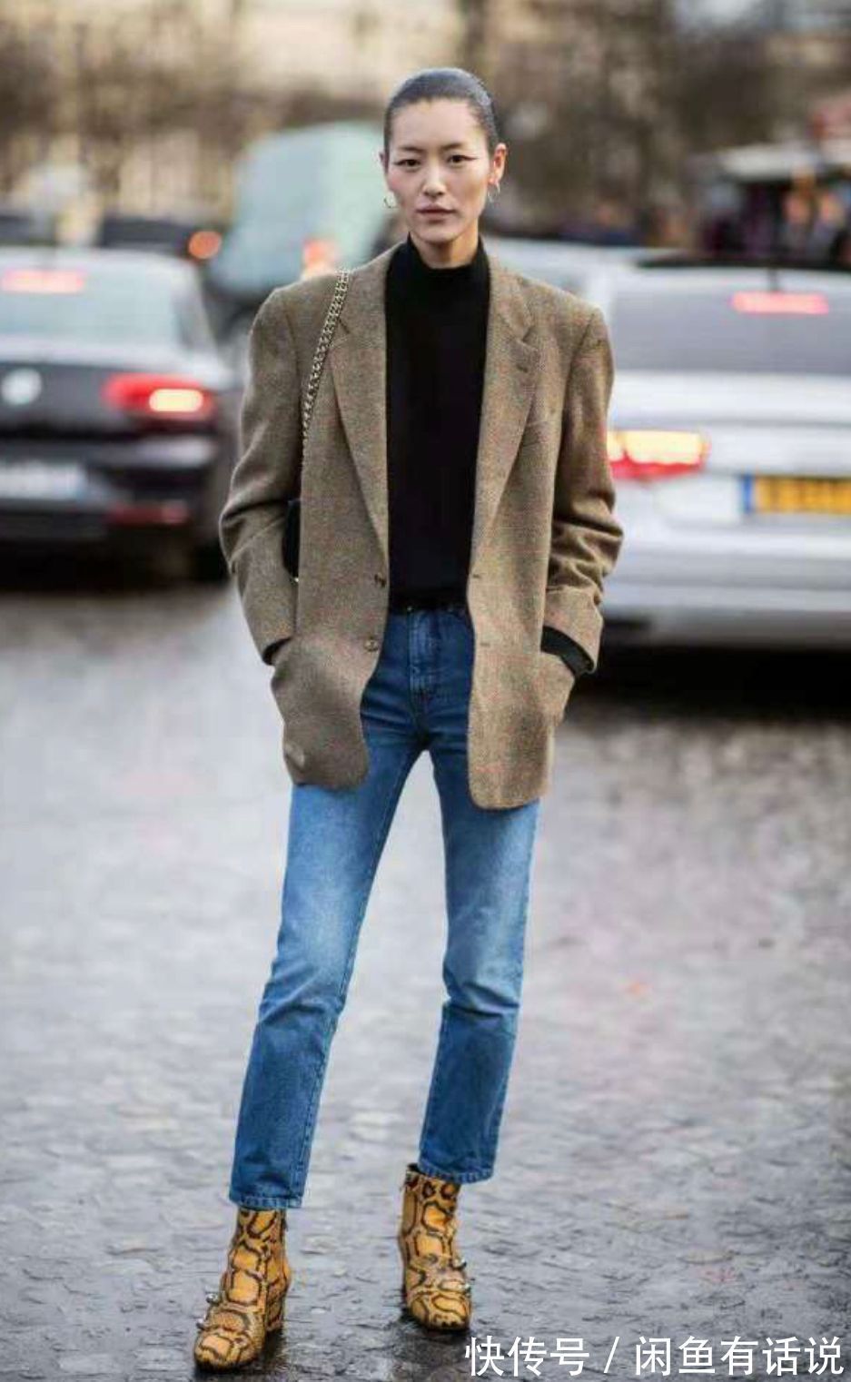 中性风|刘雯的开春穿搭真飒!西装配牛仔裤挺清爽,“大油头”却没法模仿