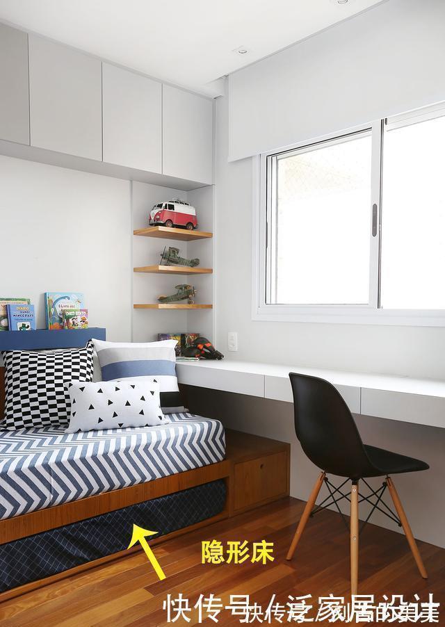 收纳柜|二胎家庭不做上下铺,越来越多人都把2张床靠墙放,中间做收纳柜
