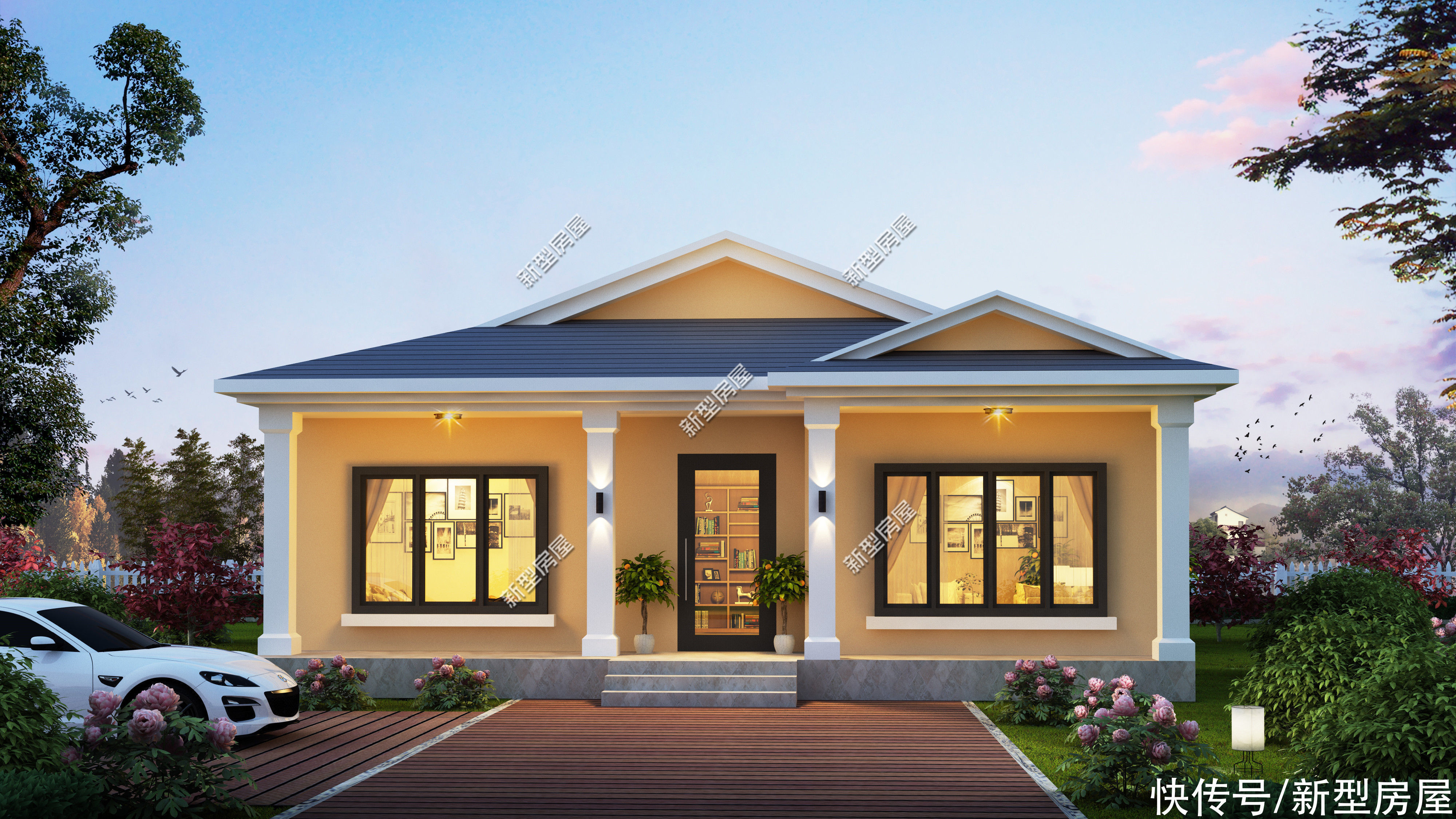 建筑|10套一层农村别墅图纸,第6套建的人最多,最后一套颜值最高