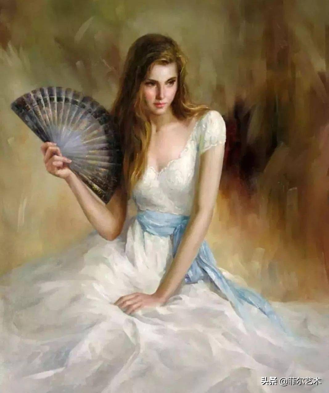 美女|美国华裔画家凯文·雷画的油画中美女！好美