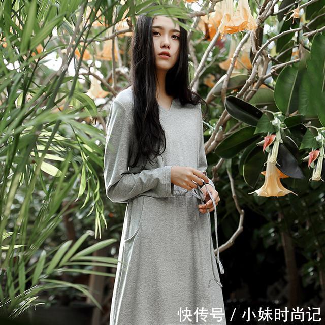 气质女人 素缕连衣裙,清丽脱俗,做气质女人