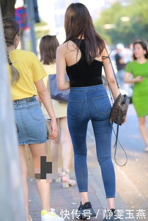 牛仔裤小姐姐,优雅气质的同时又很甜美