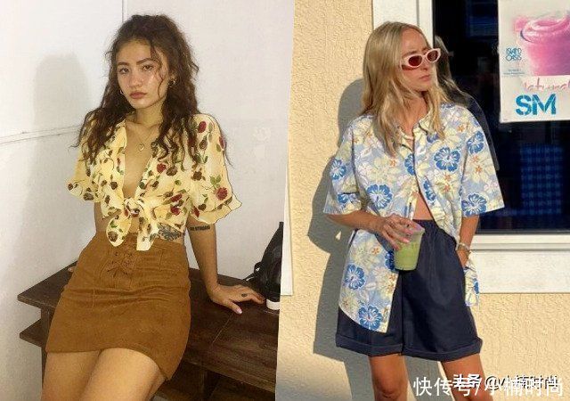 印花|一样能穿出时髦吸睛的个性造型！女生夏日的花衬衫休闲搭配推荐