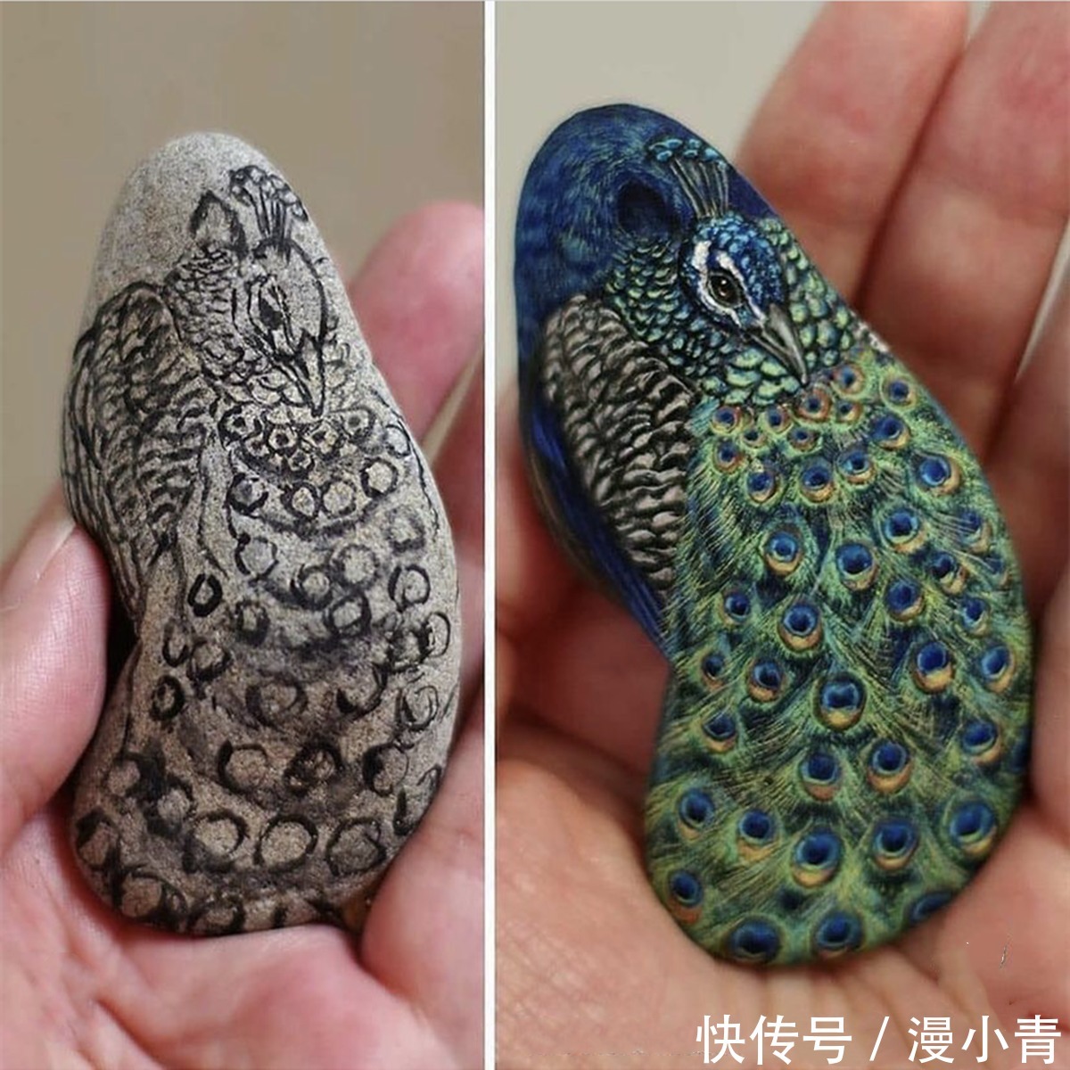 动物！石头也可以做动物手办，只要绘画的细节到位，同样也能够以假乱真