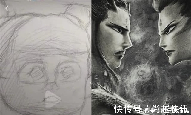 笔下$美术生笔下的敖丙和哪吒是这个样子的!看完网友:这是cp粉头吧