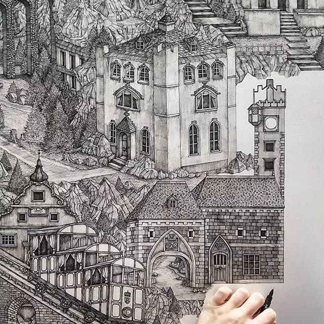 艺术学院|一幅画用掉上百支笔,看到最后成果这么震撼,也就不觉得心疼了