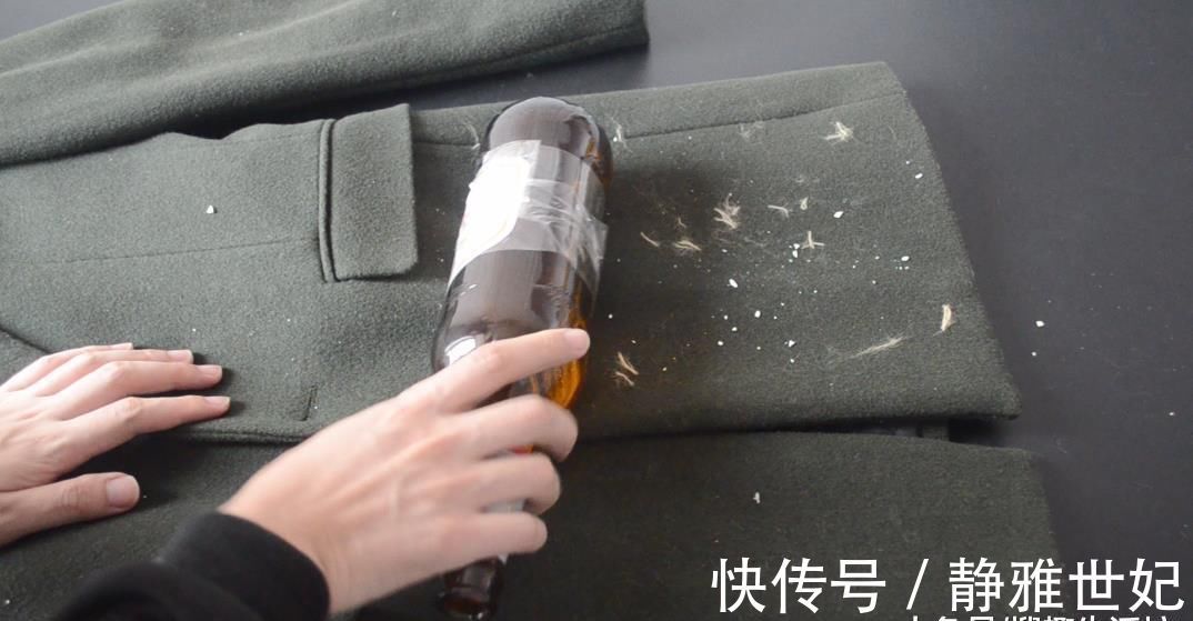 衣服粘毛谁还买滚刷, 只需一个啤酒瓶, 衣服立马像新买的一样干净