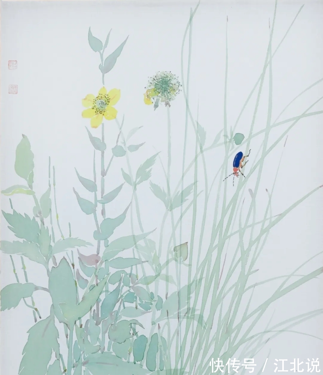 南田&李恩成没骨花鸟画，得南田先生之逸趣