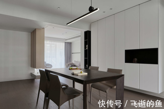 空间|129㎡现代简约风,空间互换优化采光