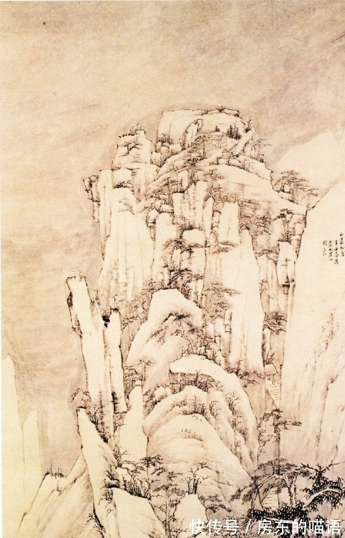 笔墨#古画《松雪图》欣赏:笔墨虚实变化巧妙,突显古人绘画的内容