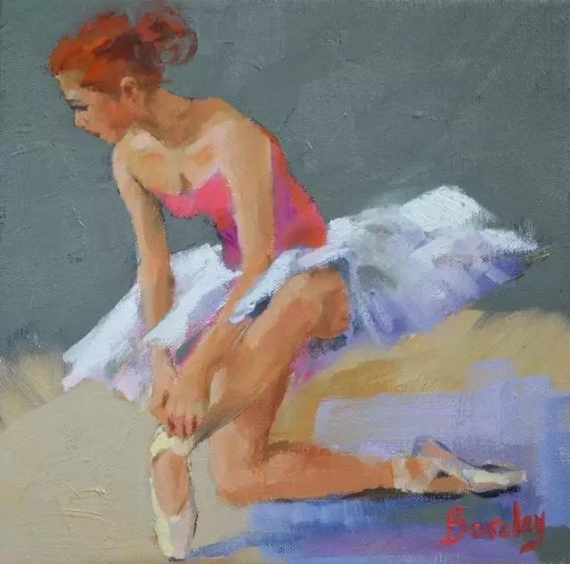 油画#身体张力的展现,英国画家穆里尔·巴克莱的油画作品