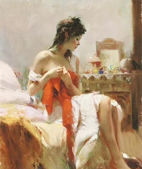 人物#皮诺德埃尼的油画人物，色彩斑斓，动静结合，光彩照人