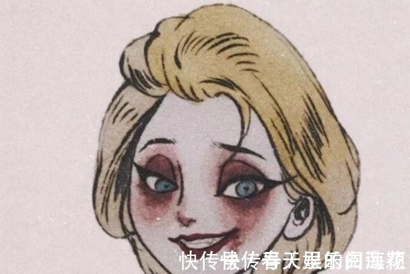 艾莎!迪士尼公主暗黑画风:艾莎成可怕的反派,灰姑娘显得楚楚可怜