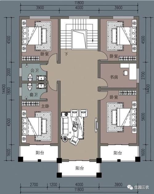 户型|农村欧式经典二层别墅，6室1厅，面宽才15米，气派又实用，好想回家建一栋