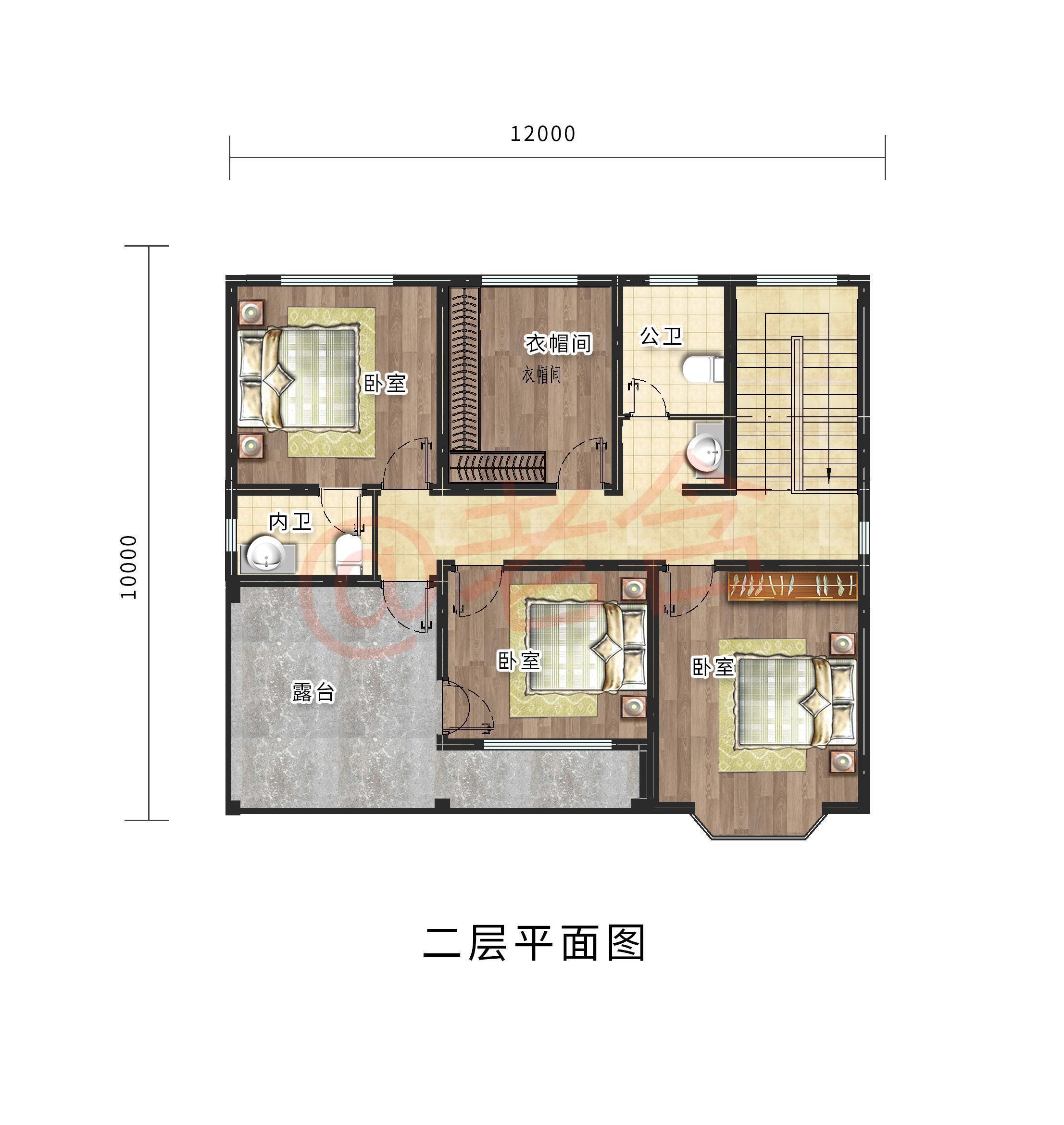 别墅|1210米现代风农村二层别墅图纸,室内布局实用,外形美观!