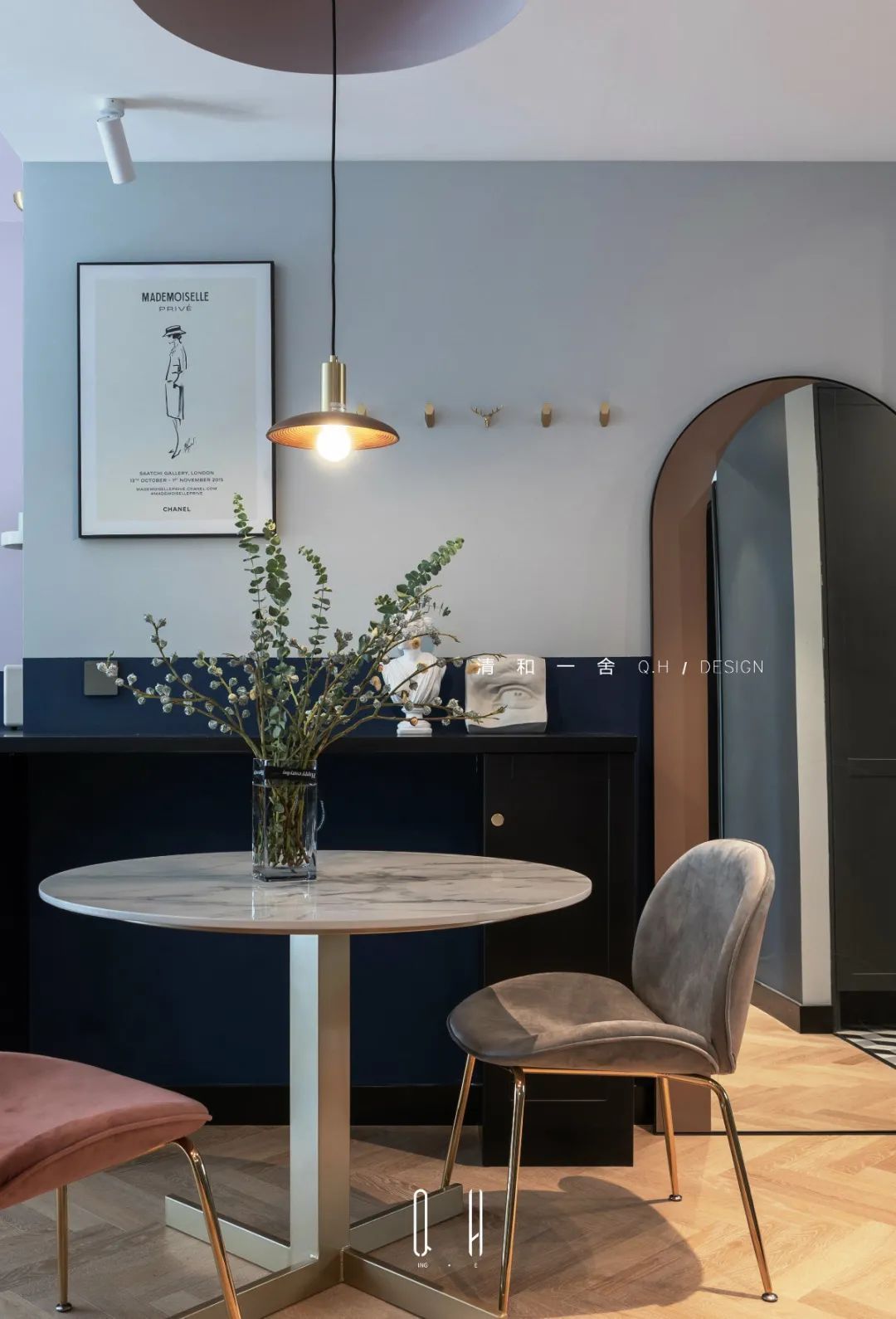 餐边柜|128㎡现代轻奢,稳重配色+文艺布置,让生活充满诗意与情趣