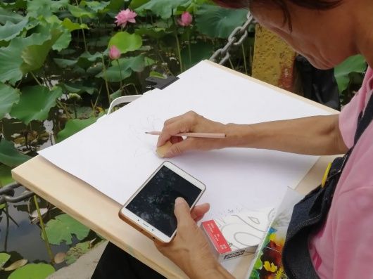 谢女士|黄兴公园赏荷、写生......这群人乐观抗癌令人动容！