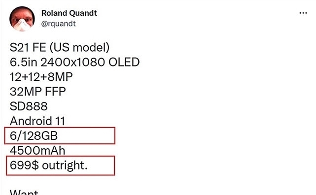 fe|三星S21 FE：价格遭曝光！三星S22：已定下目标！