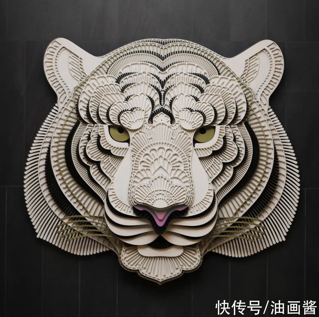 肖像#他把白纸玩到了极致,复杂精致的动物纸雕肖像,带给人强烈震撼
