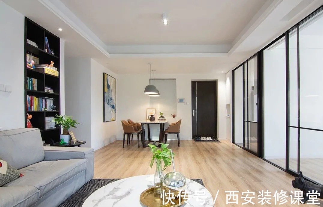 书房|128㎡三室大白墙,也耐看舒适