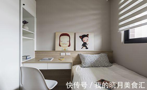 书桌|现在不流行床头柜了!在床后打排柜子,向外延伸还能多做个书桌
