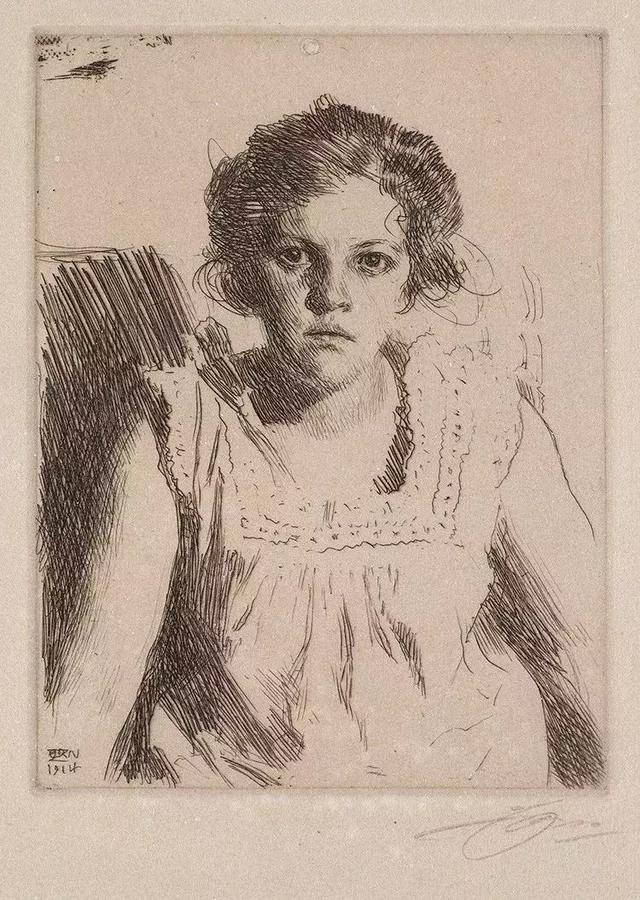 素描$20世纪初北欧著名素描大师,寥寥数笔就能捕捉到人物的神态,被誉为“线条的指挥家”