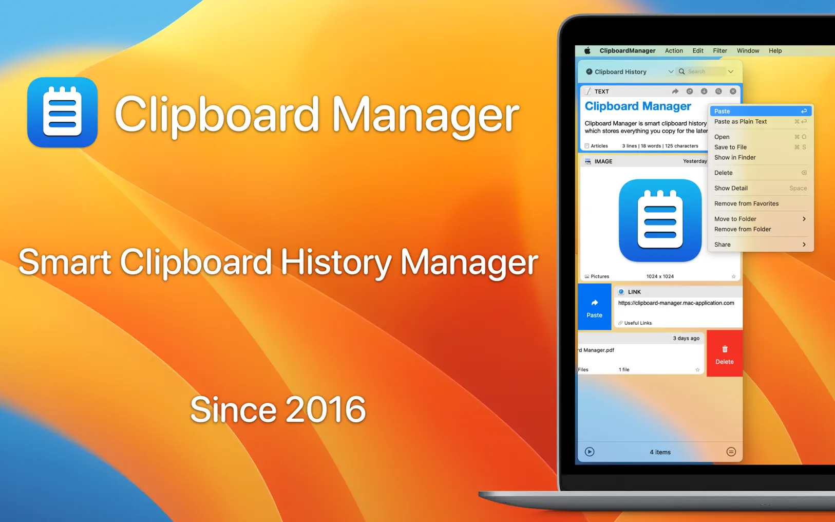 Clipboard Manager For Mac v2.5.1 剪贴板管理工具