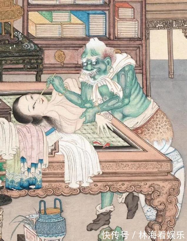 女鬼图&清朝一幅女鬼图,很多网友都不敢看,放大10倍你看她在干什么!