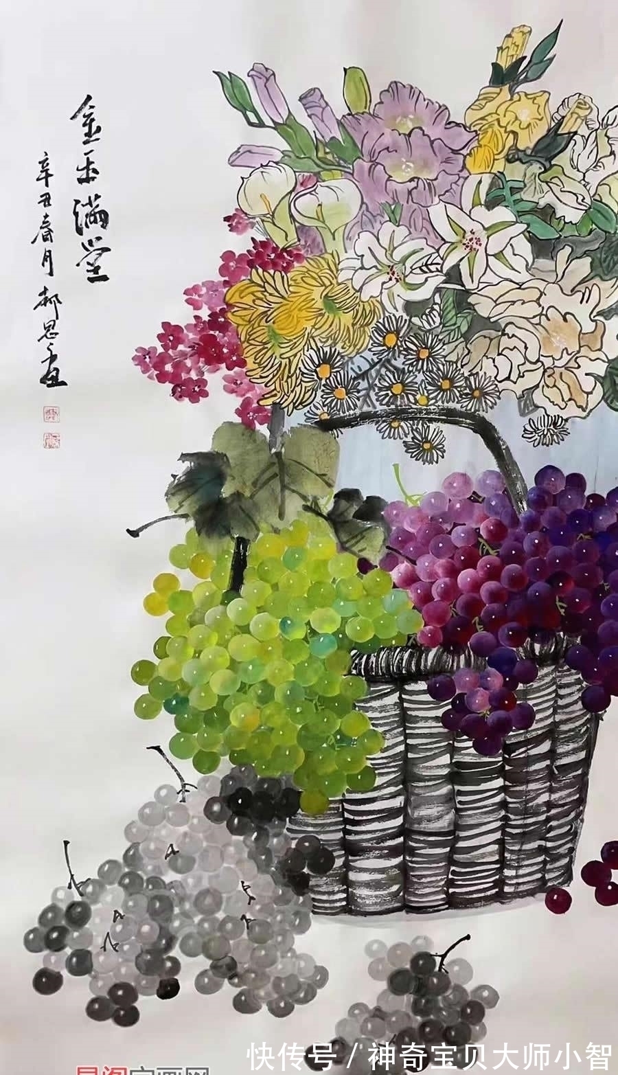 花鸟画家&郝思思:妙笔神韵,刻画入微,传承经典的美女花鸟画家