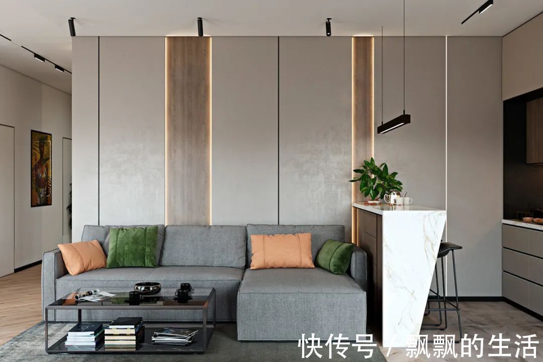 空间|100㎡现代简约,不规则的三房户型,开放式格局,自然而温馨