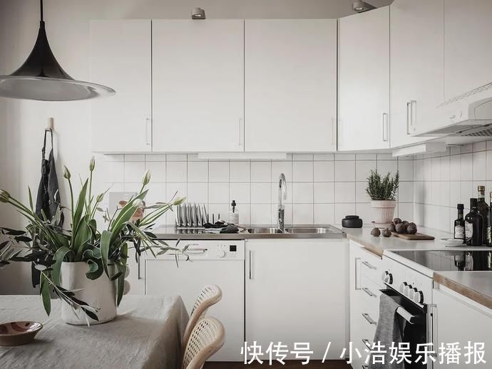 厨房|灵感家65㎡一室一厅,转角客厅和厨房简直美哭我