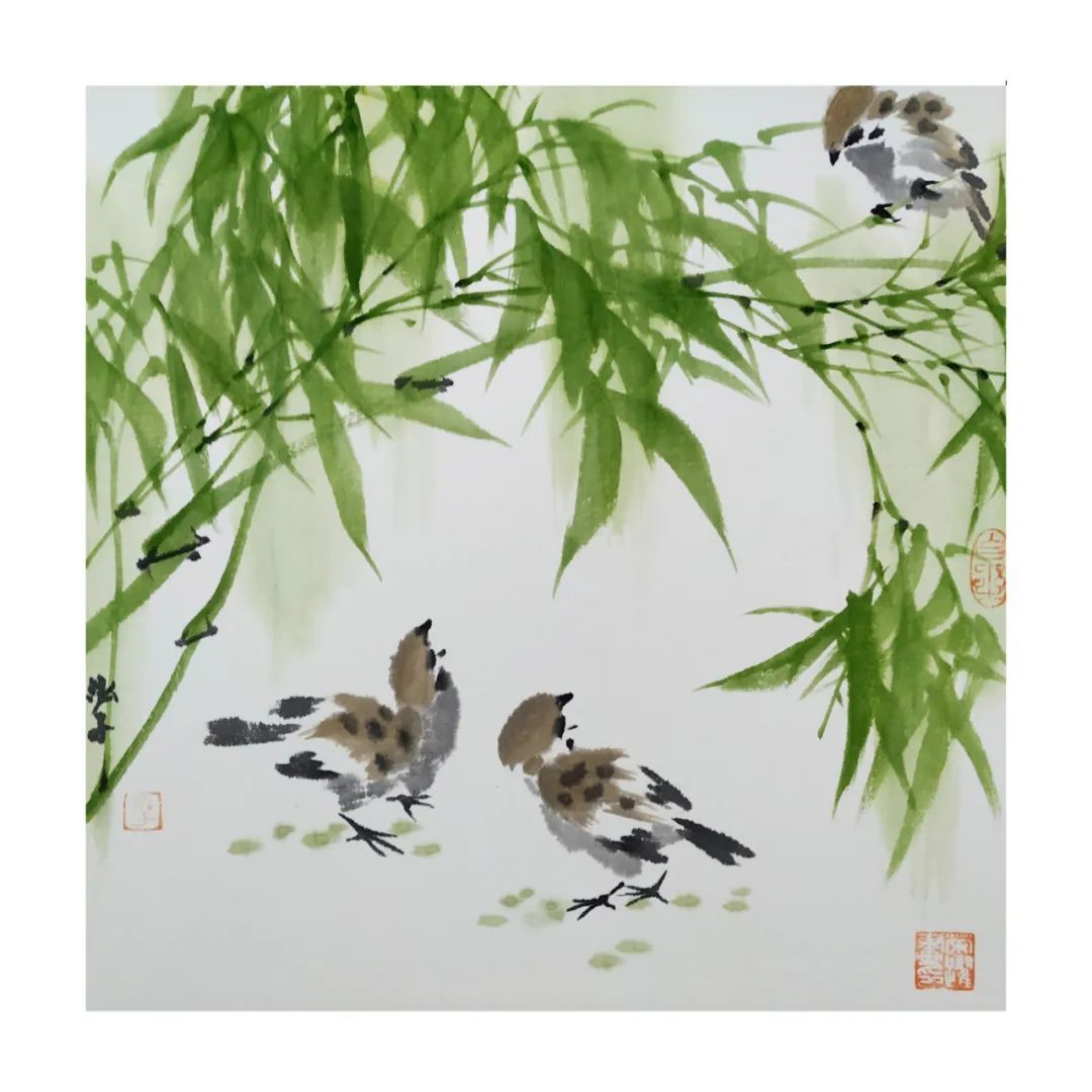 研究员!朱荣耀《壬寅新春,竹报平安》系列小品