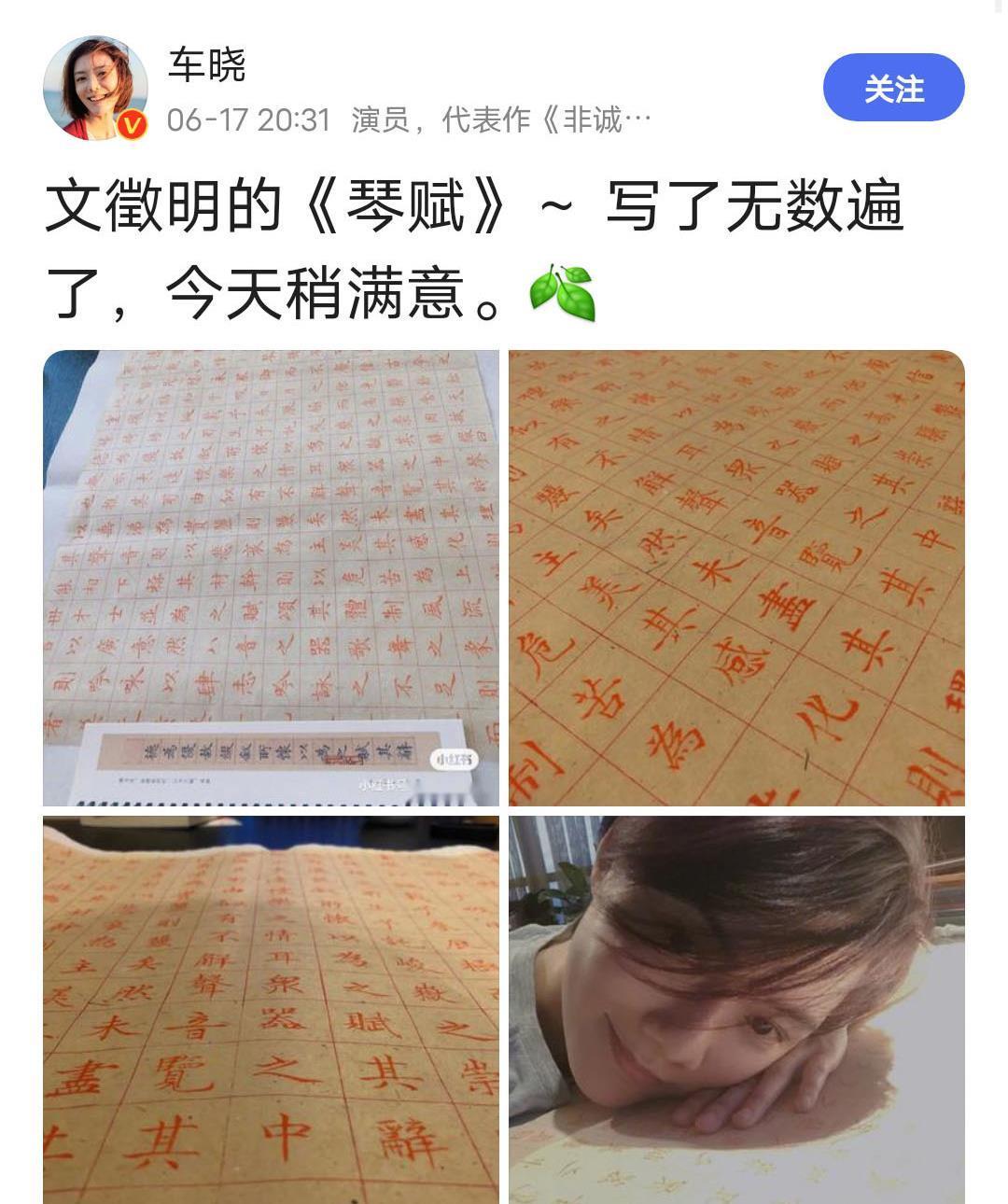 车晓|车晓晒童年照, 天生丽质, 没曾想其小楷却惊艳了书法圈, 老辣稳重