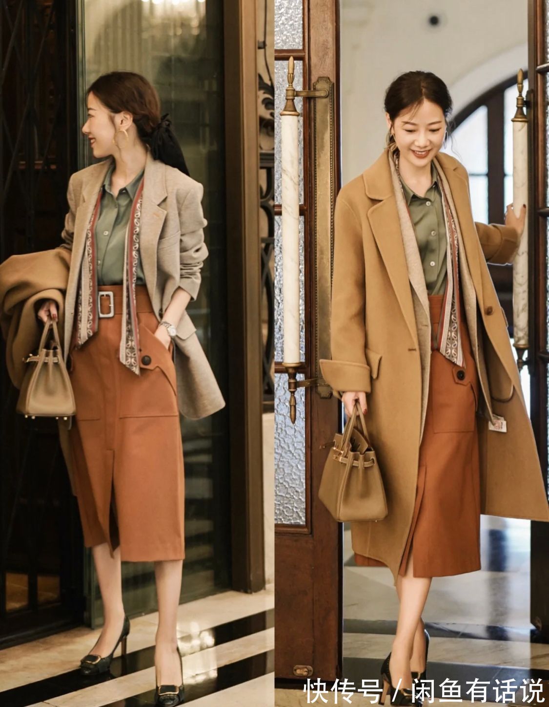 阔腿裤 穿大衣太普通?真正的“高级感”来自内搭,看38岁博主示范就知道