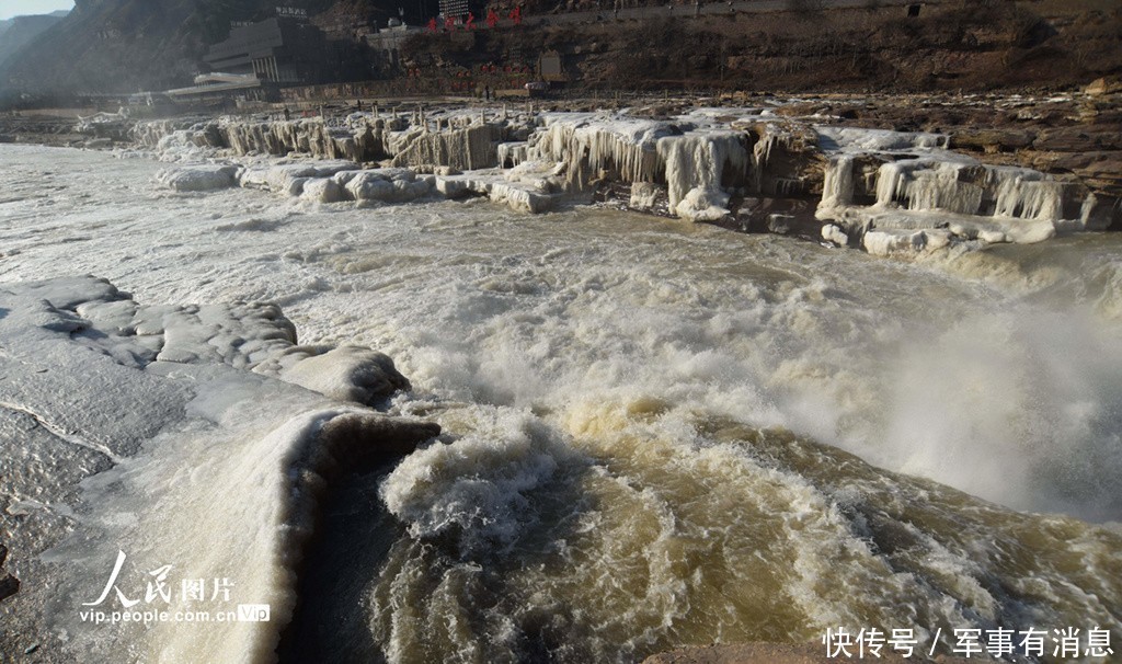 黄河壶口瀑布|山西吉县：黄河壶口瀑布现“流凌叉桥”景观