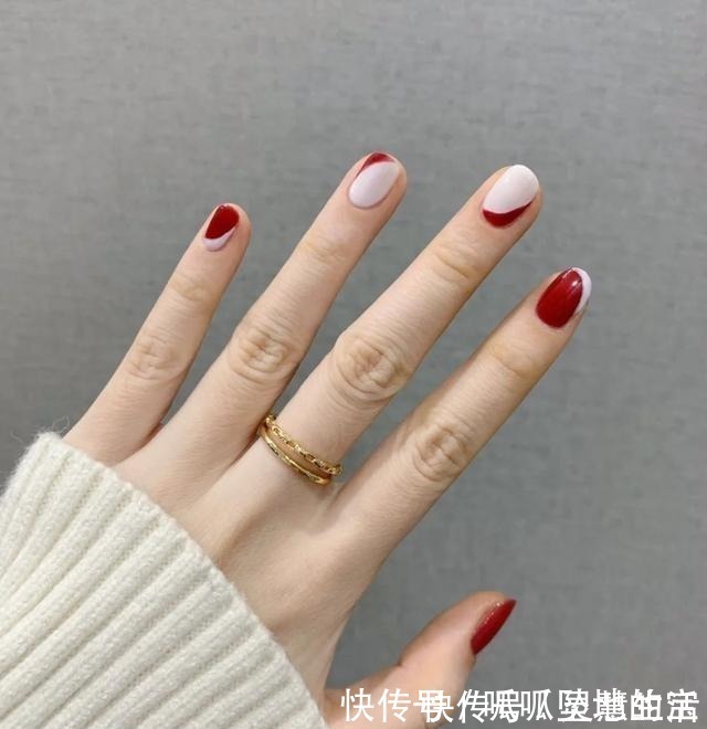 晕染|显手白的美甲分享!莫兰迪色高级,拼接美甲大方,玫瑰金色显白