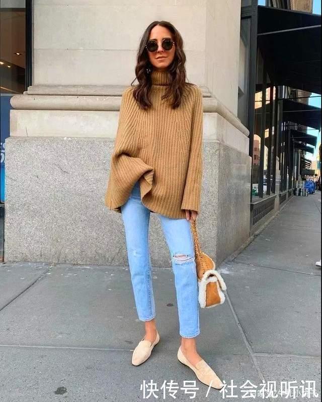 最近火了一种穿法“毛衣＋牛仔裤”，优雅又时尚，回头率十足