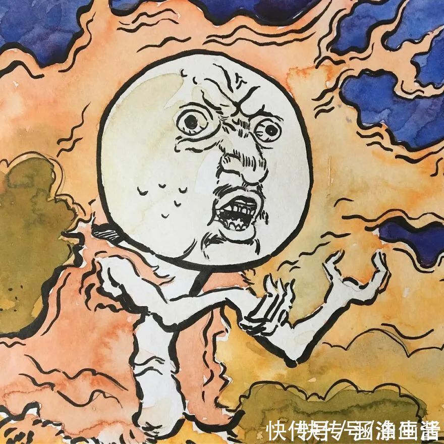 搞笑|插画家用浮世绘的风格，来画“表情包”，可以说非常搞笑了