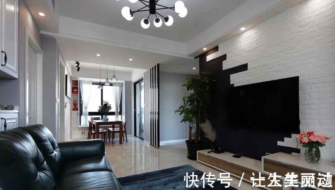 现代|68㎡现代北欧,深色系的简约空间,热情与温情的交织