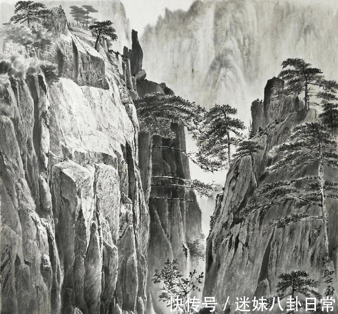 画家！一位青年画家的山水画很写实，有韵有境，不输西方风景画！