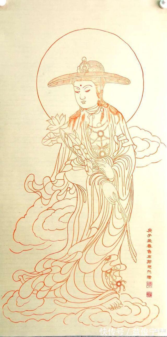 白描|实力派书画家郭思然先生,朱砂白描人物系列作品欣赏