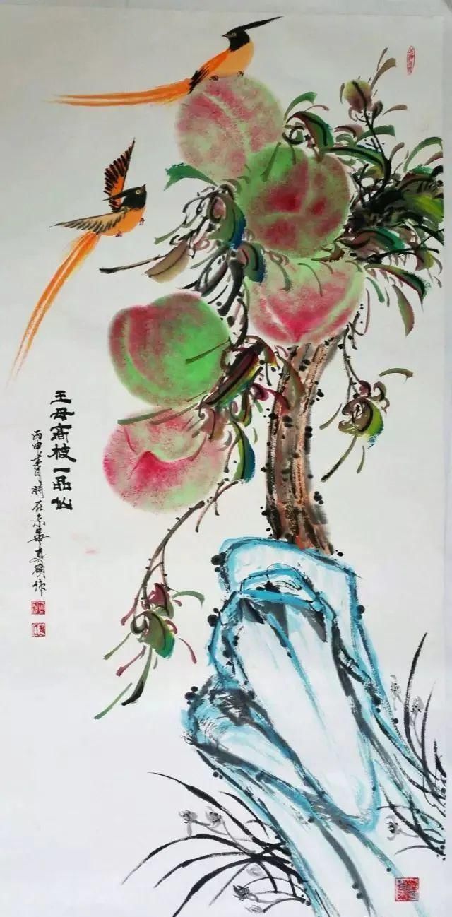 甜香|一起来欣赏国画里的蜜桃，娇艳溢甜香