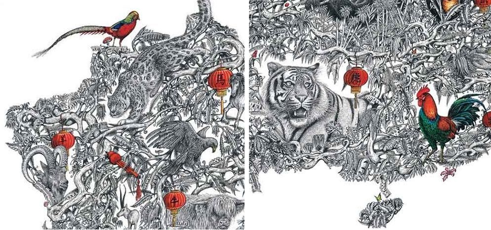 英国小伙用针管笔画出了最美中国地图,独一无二的中国风